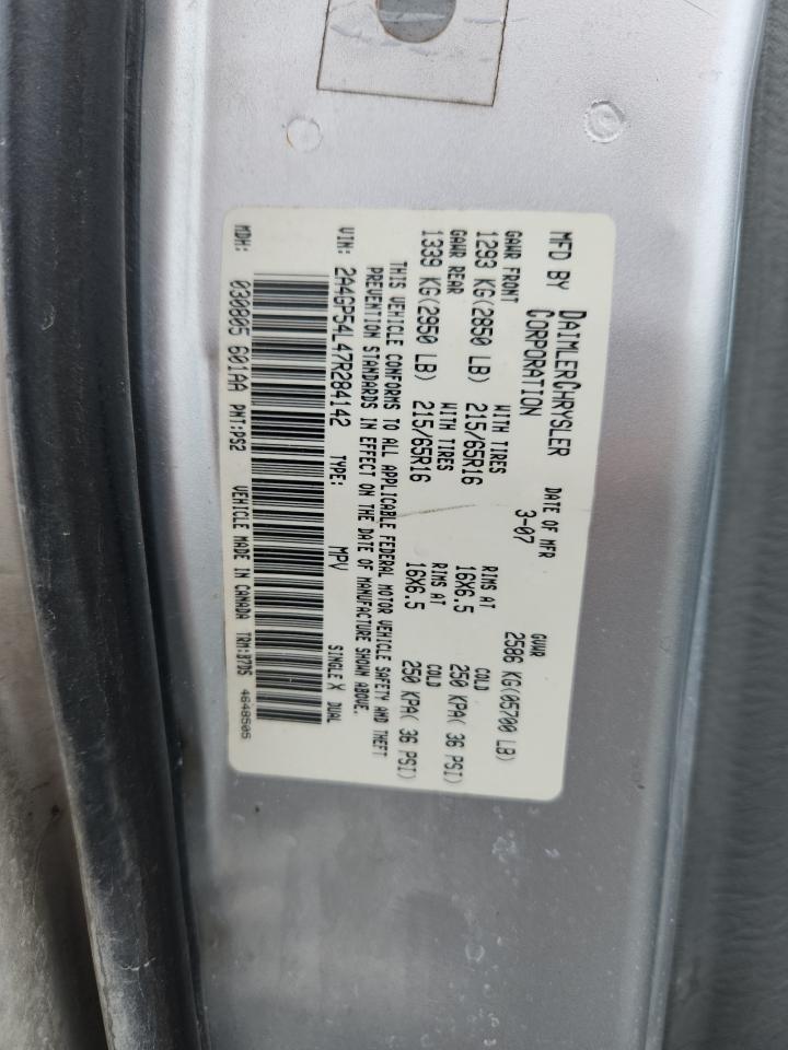 2007 Chrysler Town & Country Touring VIN: 2A4GP54L47R284142 Lot: 81850945