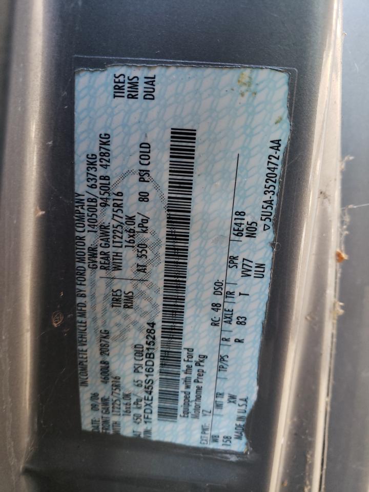 2006 Ford Econoline E450 Super Duty Cutaway Van VIN: 1FDXE45S16DB15284 Lot: 81457635