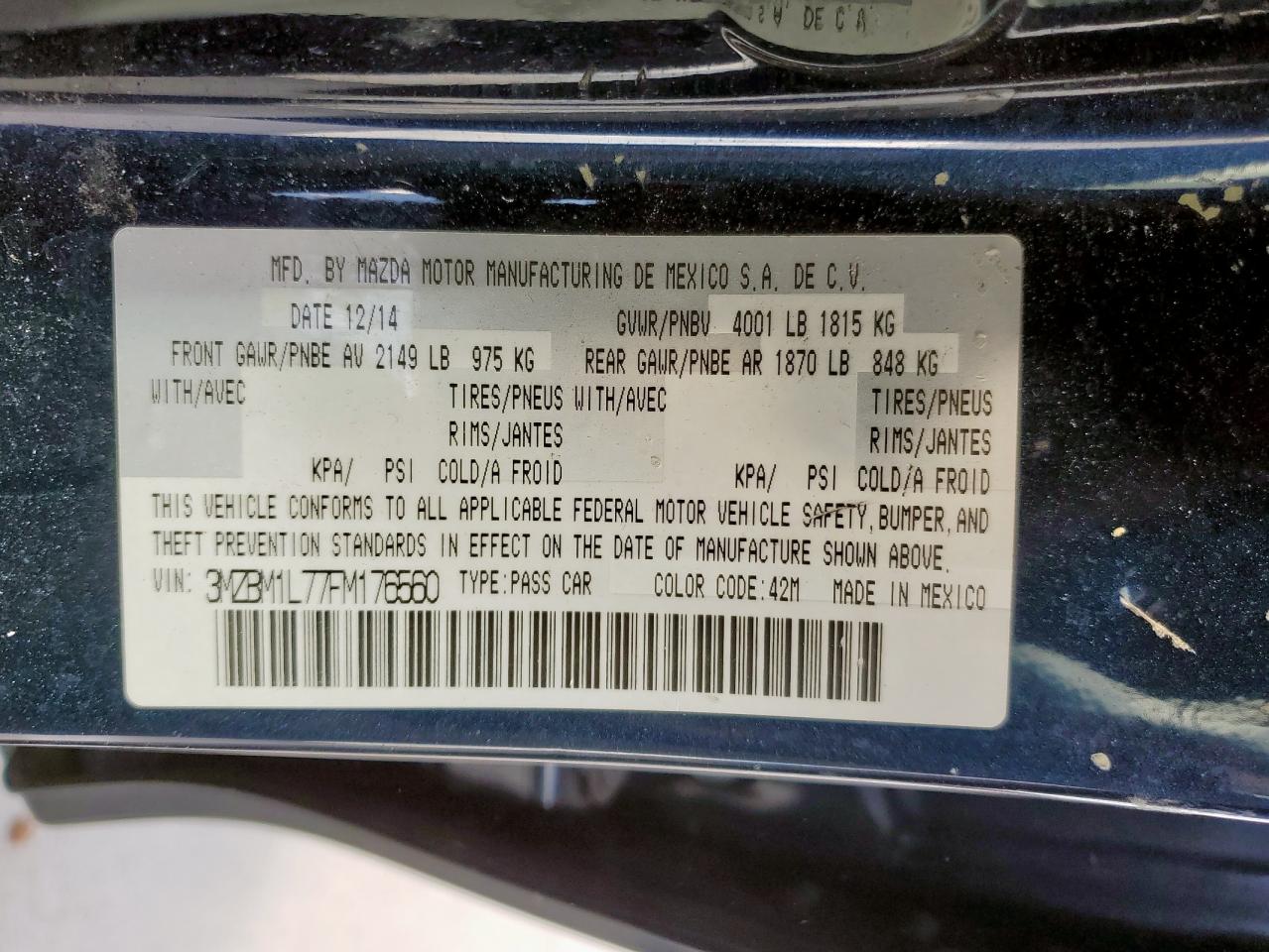 2015 Mazda 3 Touring VIN: 3MZBM1L77FM176560 Lot: 84199965