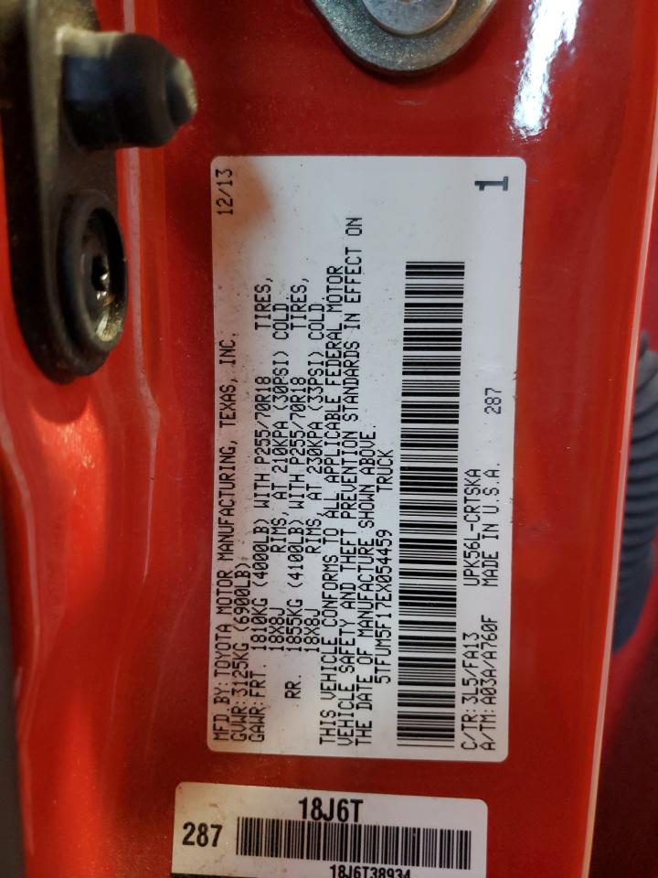 2014 Toyota Tundra Double Cab Sr VIN: 5TFUM5F17EX054459 Lot: 71246835