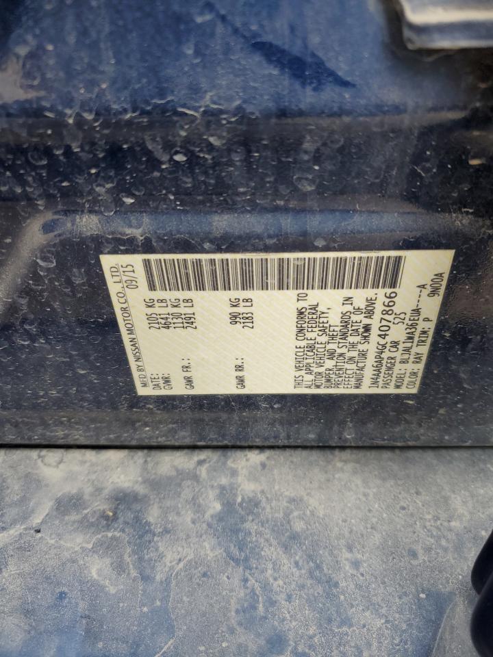 2016 Nissan Maxima 3.5S VIN: 1N4AA6AP4GC407866 Lot: 70714495