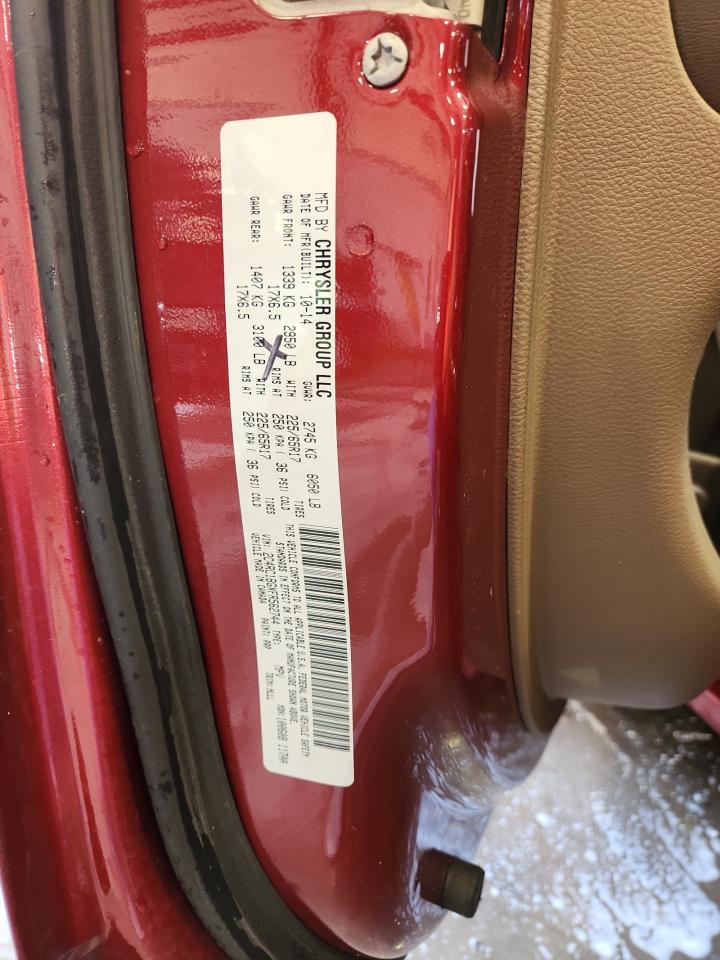 2015 Chrysler Town & Country Touring VIN: 2C4RC1BGXFR562744 Lot: 80259995