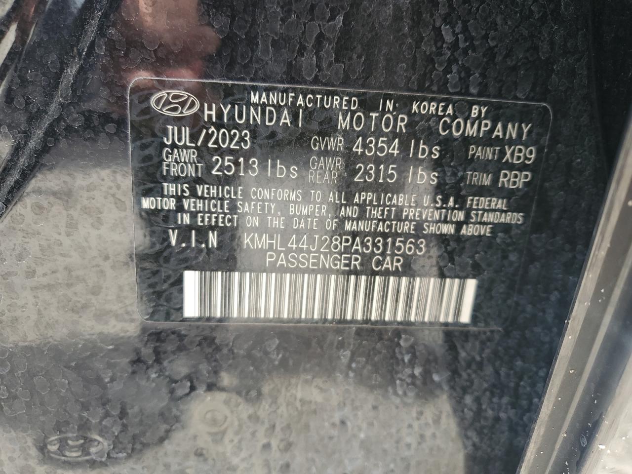 2023 Hyundai Sonata Sel Plus VIN: KMHL44J28PA331563 Lot: 81629285