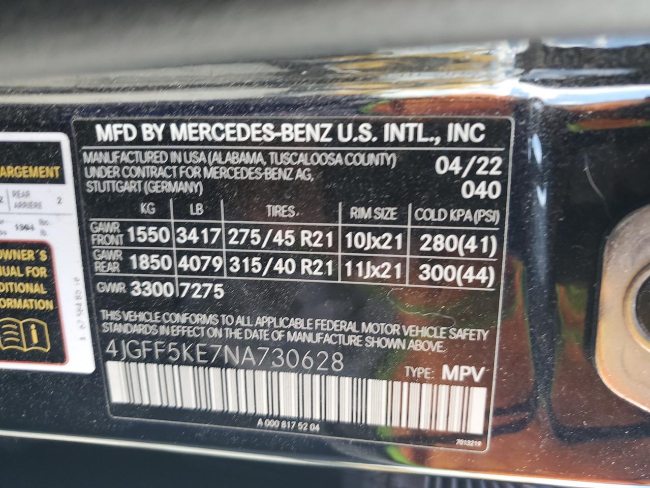 2022 Mercedes-Benz Gls 450 4Matic VIN: 4JGFF5KE7NA730628 Lot: 70978075