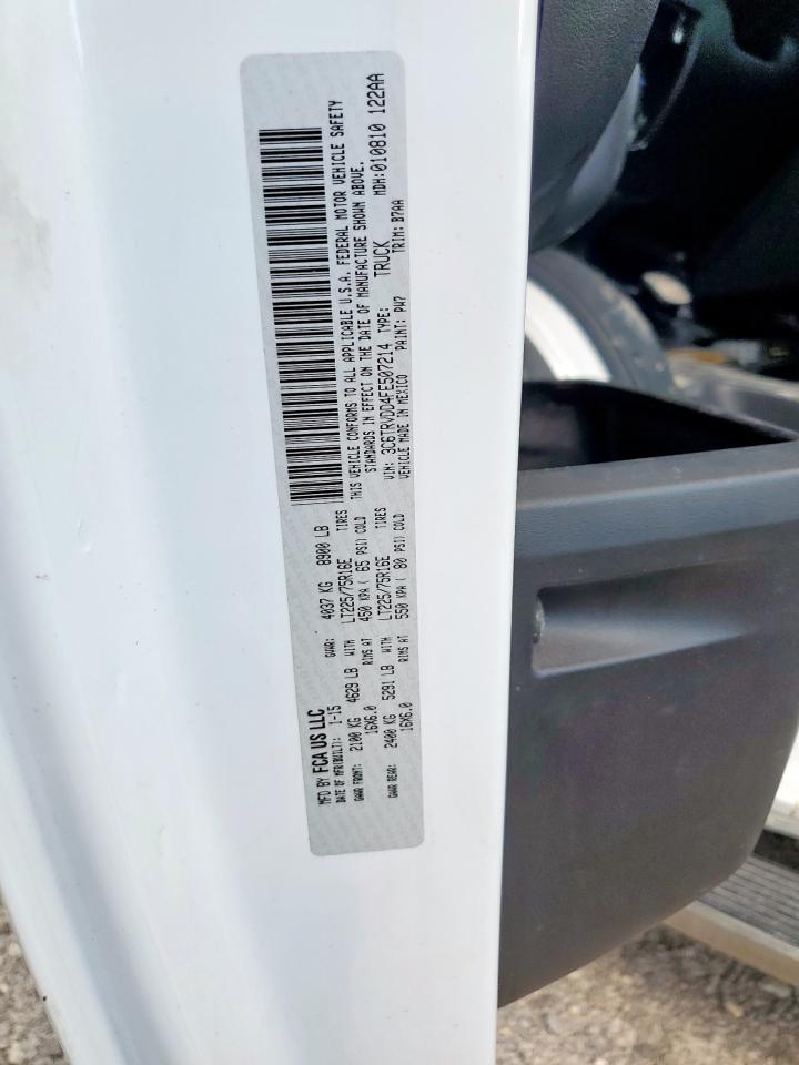 2015 Ram Promaster 2500 2500 High VIN: 3C6TRVDD4FE507214 Lot: 81393775