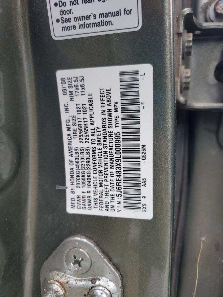 2009 Honda Cr-V Lx VIN: 5J6RE483X9L000995 Lot: 81857525