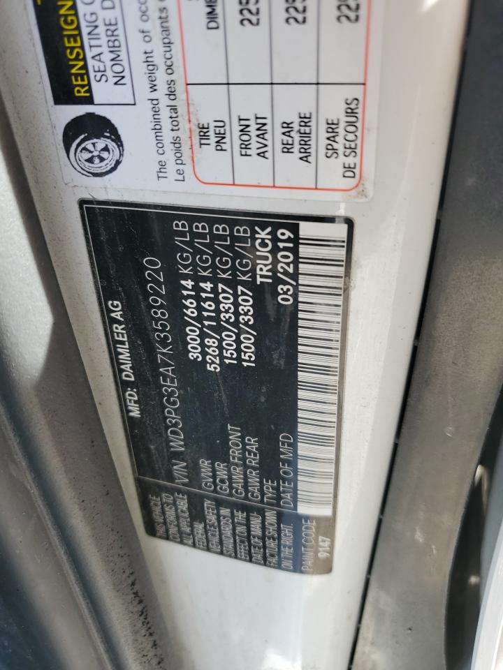 2019 Mercedes-Benz Metris VIN: WD3PG3EA7K3589220 Lot: 80012525