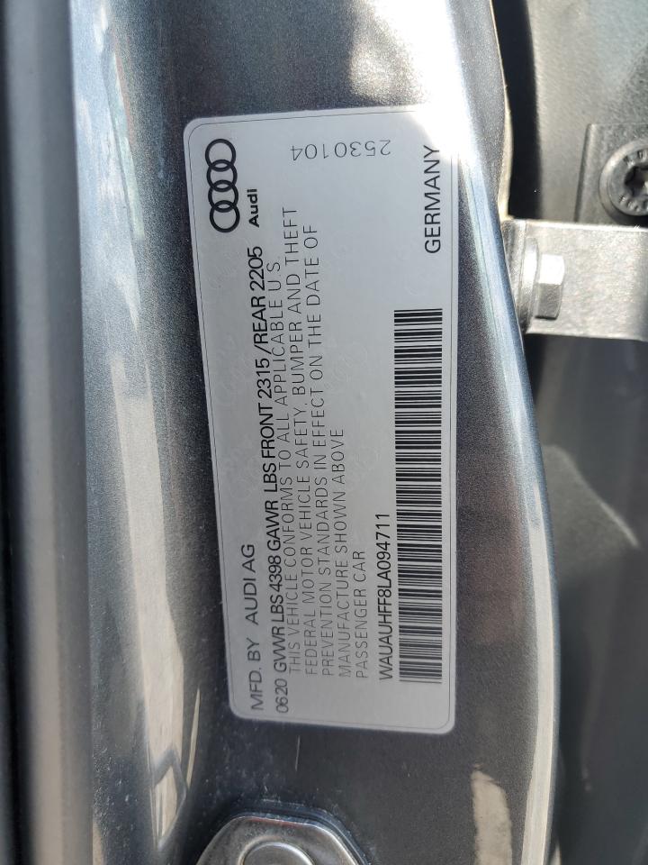 2020 Audi A3 Premium VIN: WAUAUHFF8LA094711 Lot: 80248745