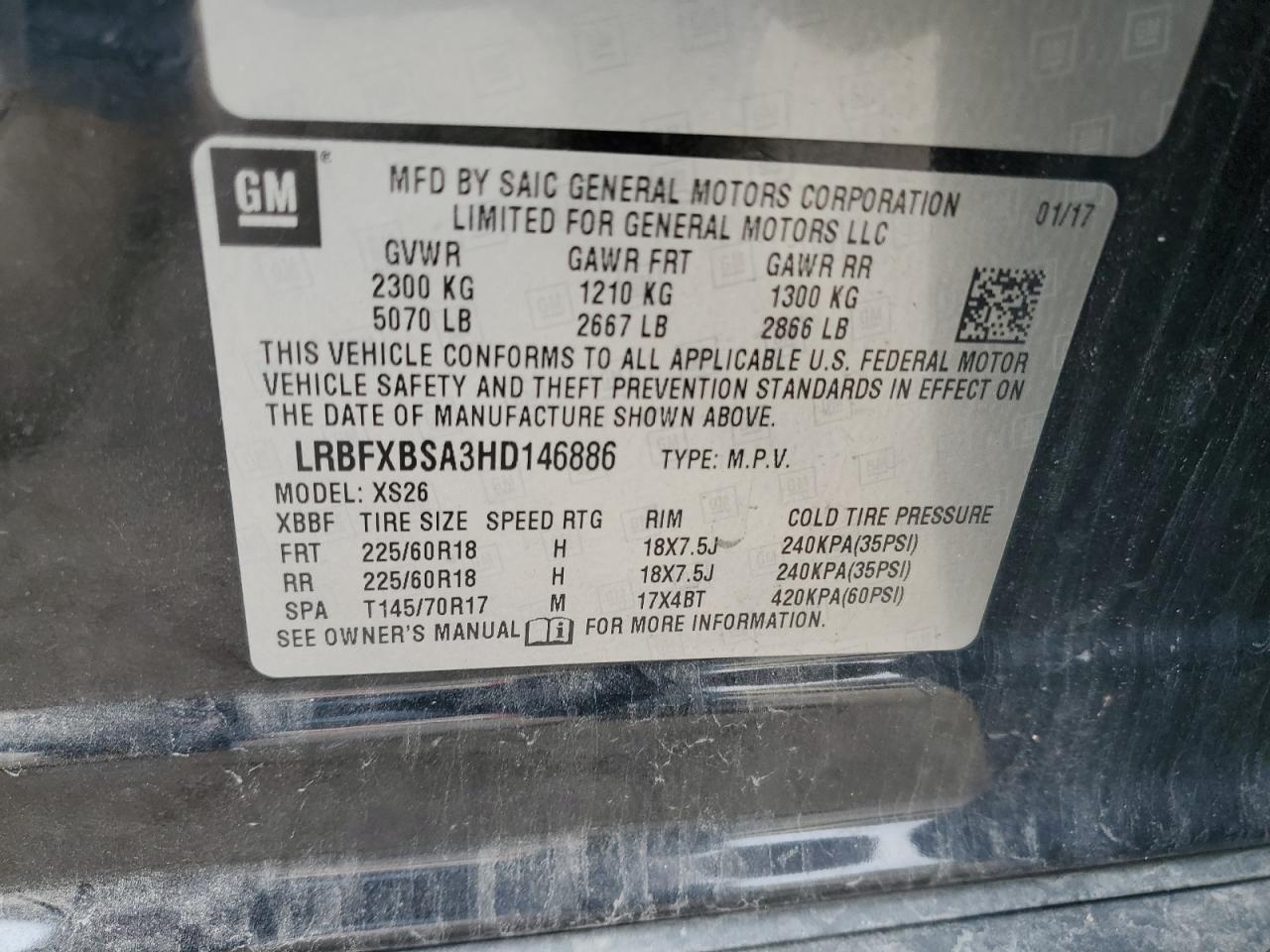 2017 Buick Envision Essence VIN: LRBFXBSA3HD146886 Lot: 81945875