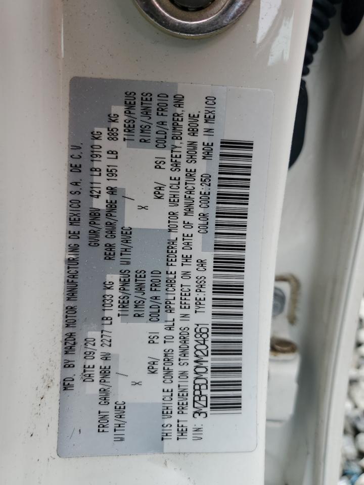 2021 Mazda 3 Premium VIN: 3MZBPBDM0MM204861 Lot: 70135345