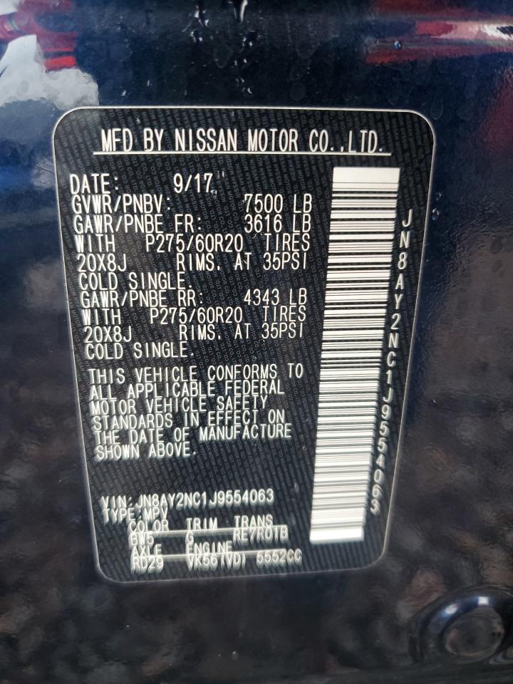 2018 Nissan Armada Sv VIN: JN8AY2NC1J9554063 Lot: 81324695