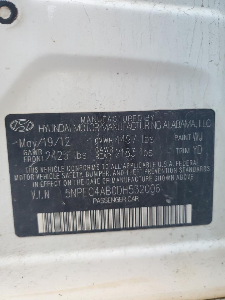 2013 Hyundai Sonata Se VIN: 5NPEC4AB0DH532006 Lot: 81265035