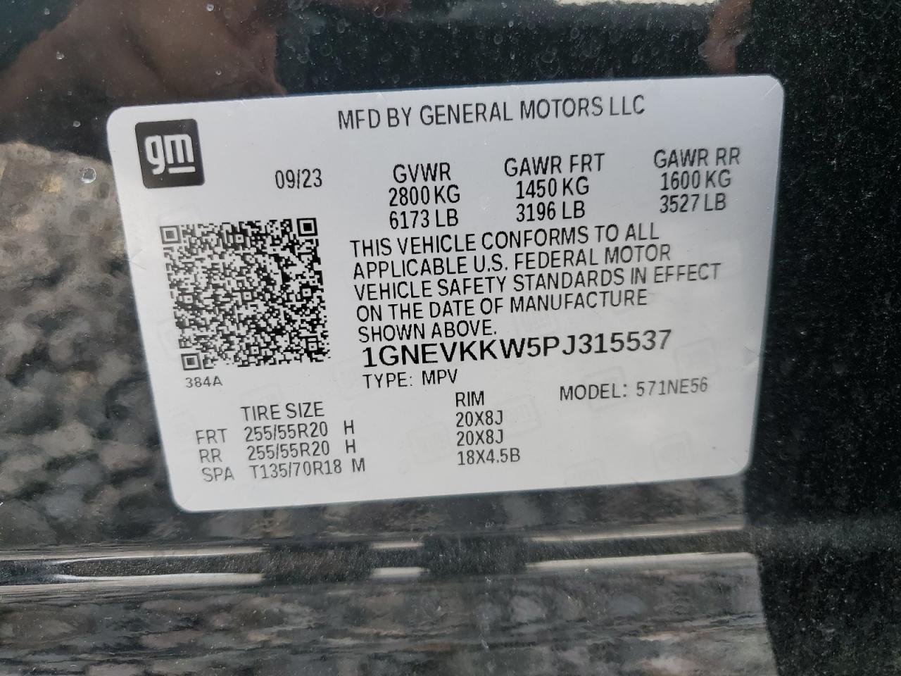 2023 Chevrolet Traverse Premier VIN: 1GNEVKKW5PJ315537 Lot: 83844745