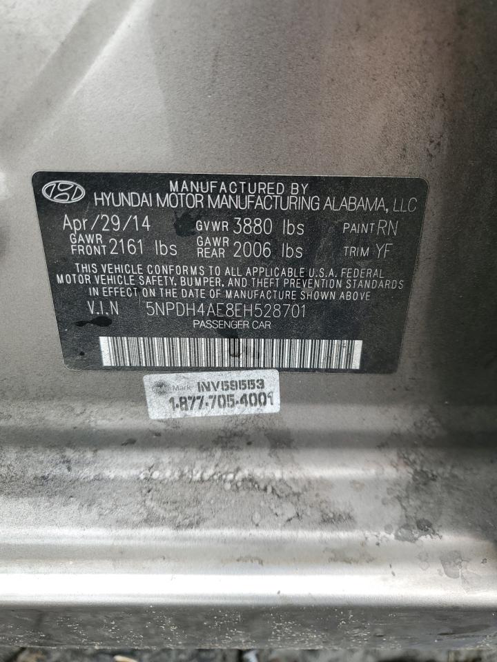 2014 Hyundai Elantra Se VIN: 5NPDH4AE8EH528701 Lot: 81160935