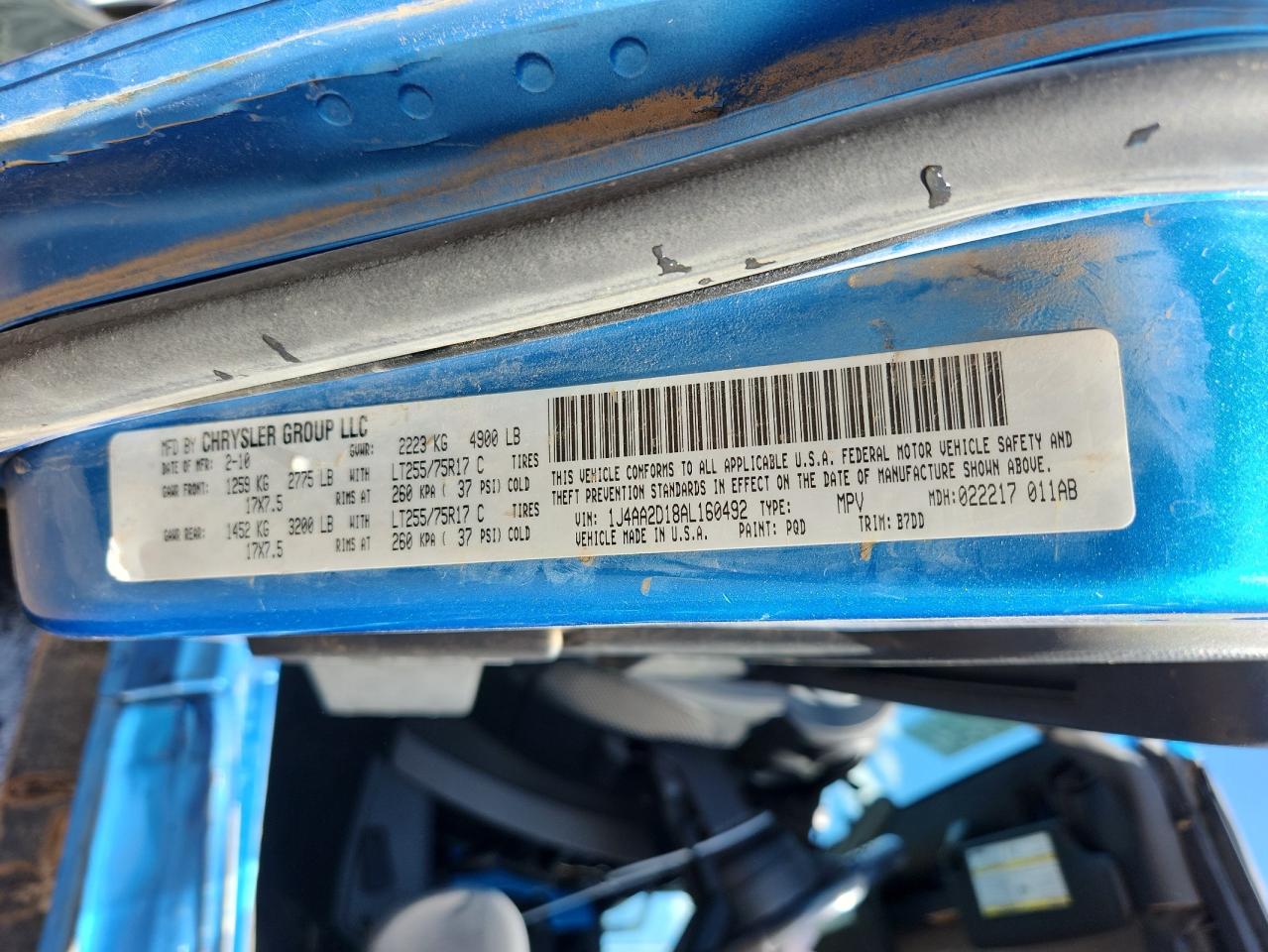 2010 Jeep Wrangler Sport VIN: 1J4AA2D18AL160492 Lot: 71610015