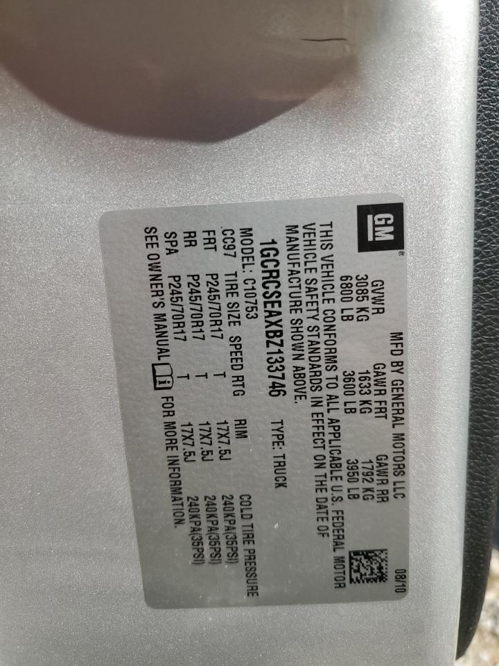 2011 Chevrolet Silverado C1500 Lt VIN: 1GCRCSEAXBZ133746 Lot: 71548805