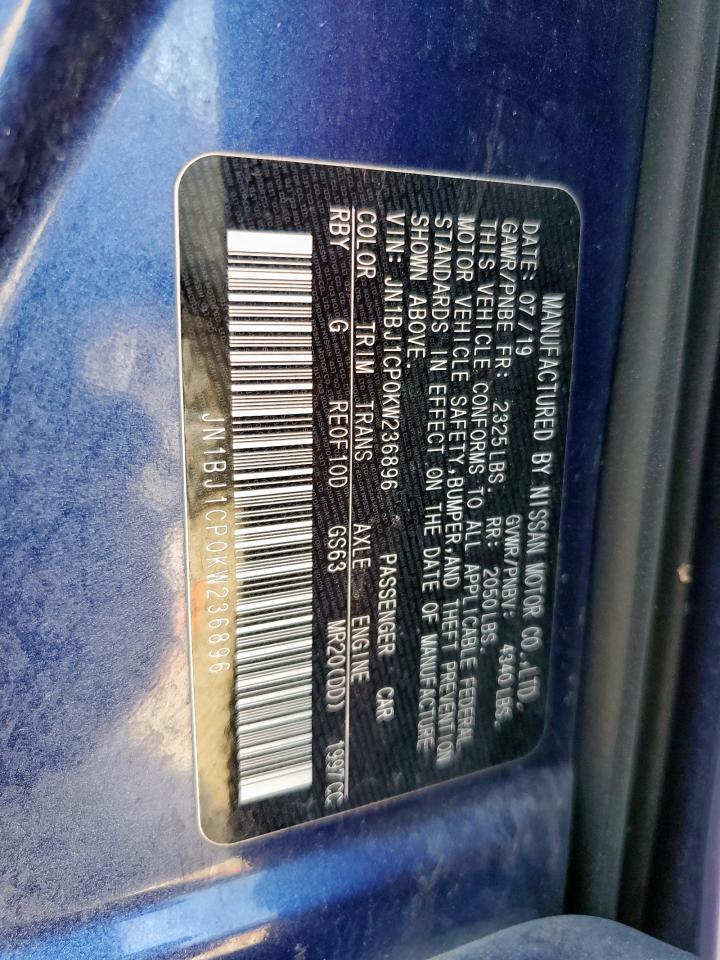 2019 Nissan Rogue Sport S VIN: JN1BJ1CP0KW236896 Lot: 81286615