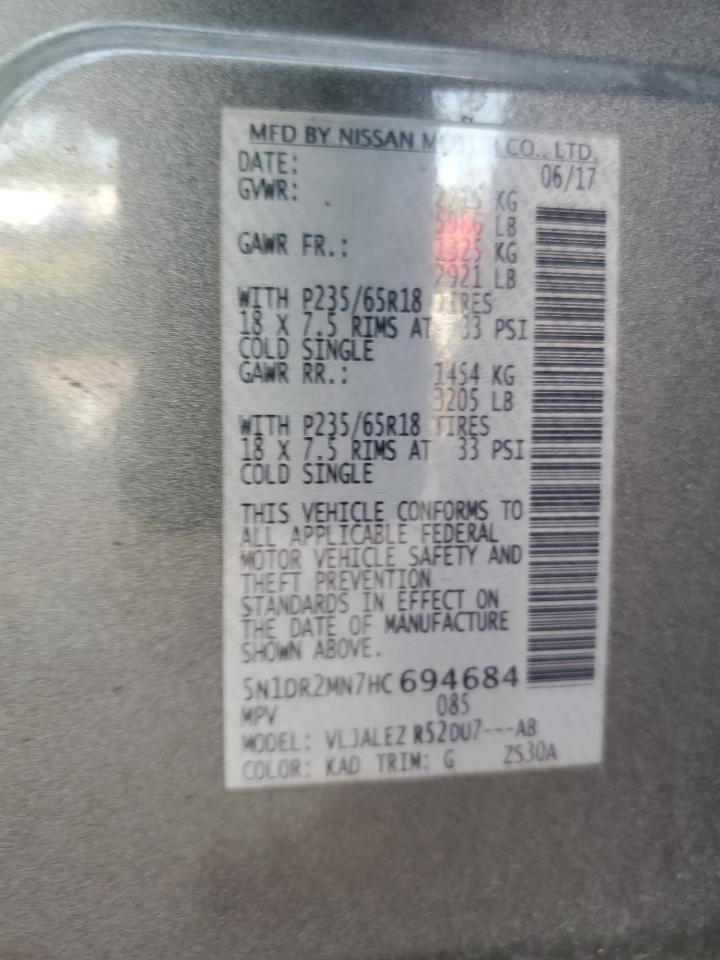 2017 Nissan Pathfinder S VIN: 5N1DR2MN7HC694684 Lot: 71915855