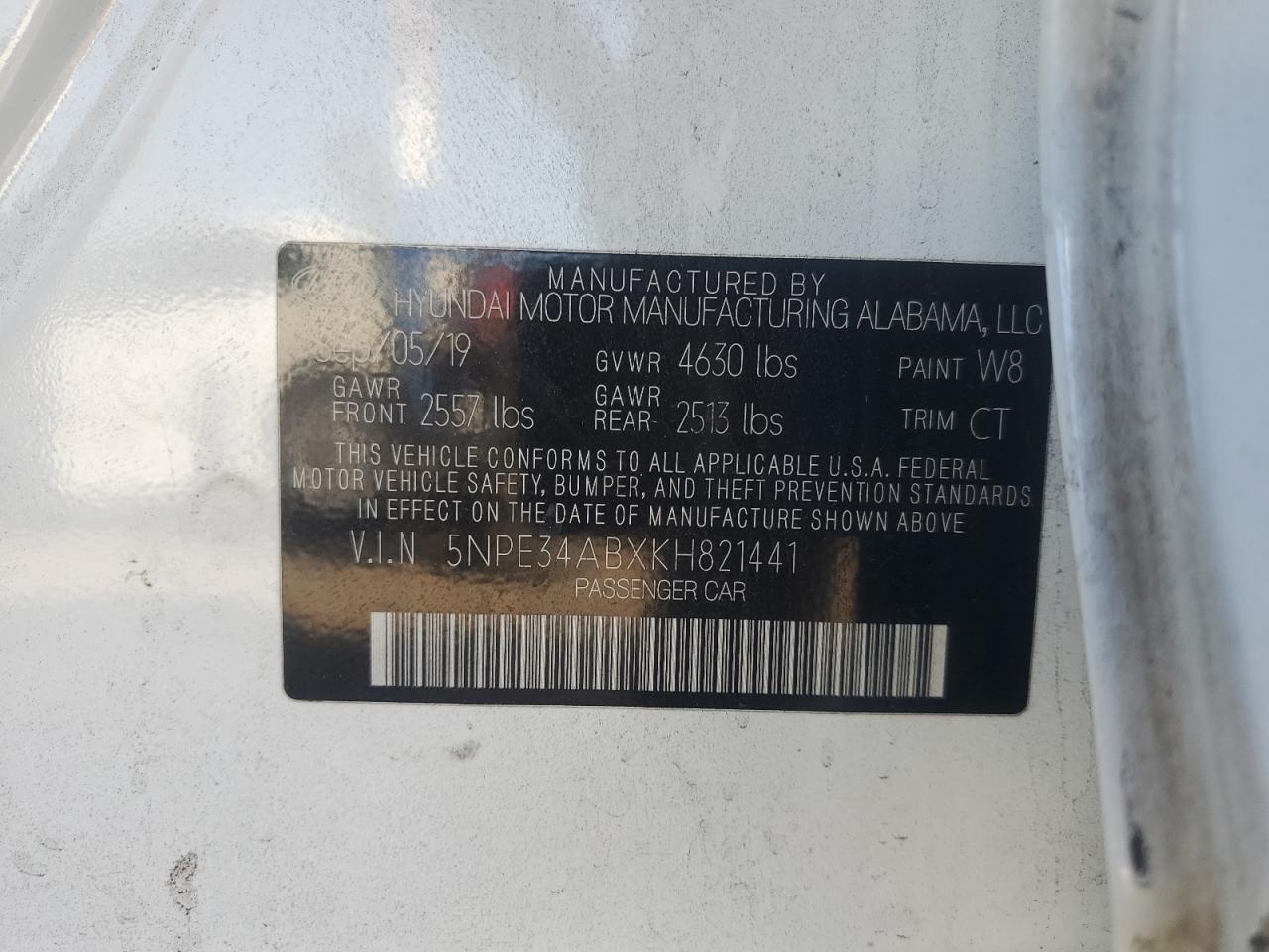 2019 Hyundai Sonata Limited Turbo VIN: 5NPE34ABXKH821441 Lot: 81742185