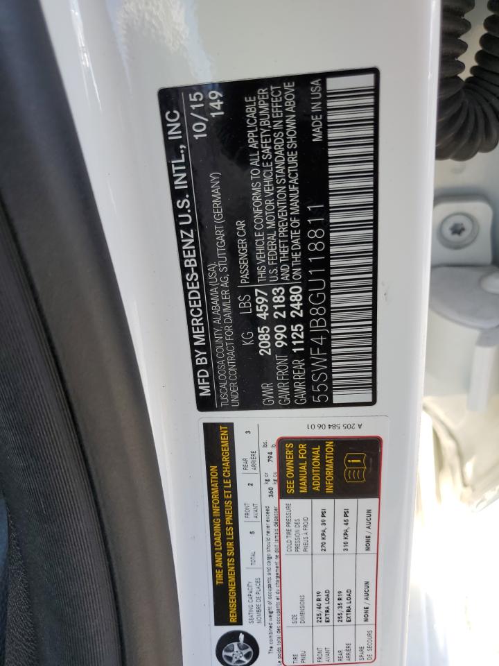 2016 Mercedes-Benz C 300 VIN: 55SWF4JB8GU118811 Lot: 81837575