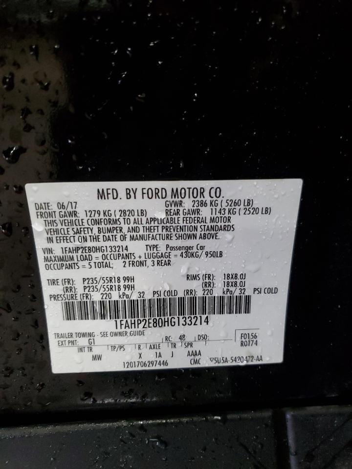 2017 Ford Taurus Sel VIN: 1FAHP2E80HG133214 Lot: 81562905