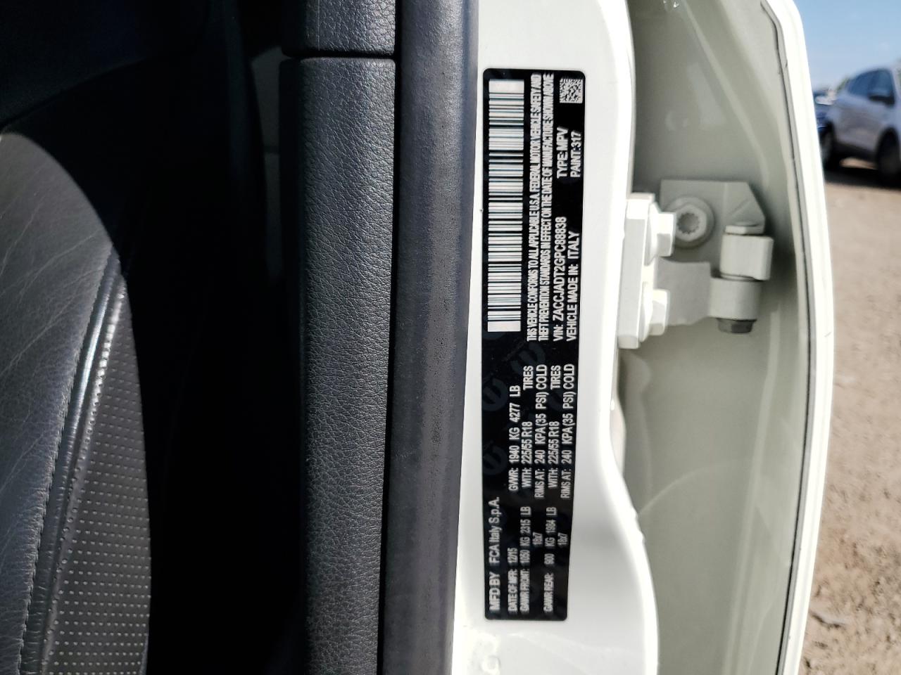 2016 Jeep Renegade Limited VIN: ZACCJADT2GPC88838 Lot: 71485805