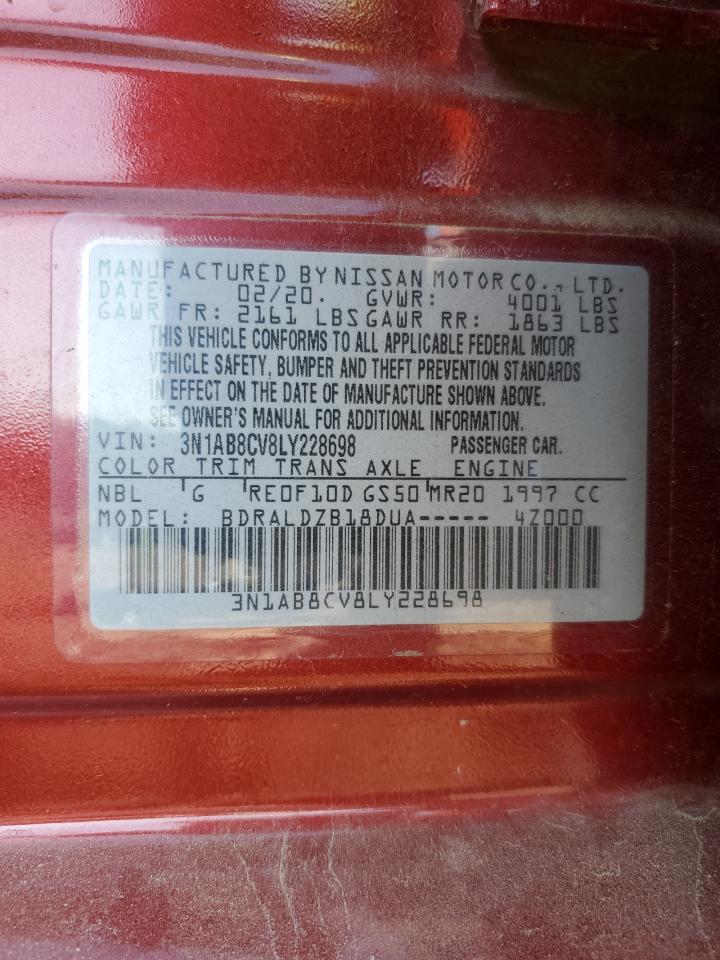 2020 Nissan Sentra Sv VIN: 3N1AB8CV8LY228698 Lot: 82112725