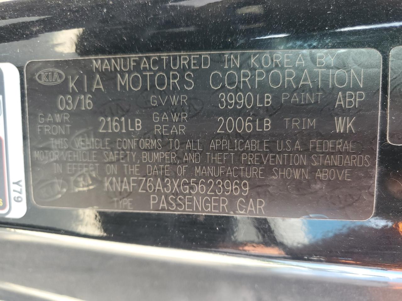 2016 Kia Forte VIN: KNAFZ6A3XG5623969 Lot: 81349775