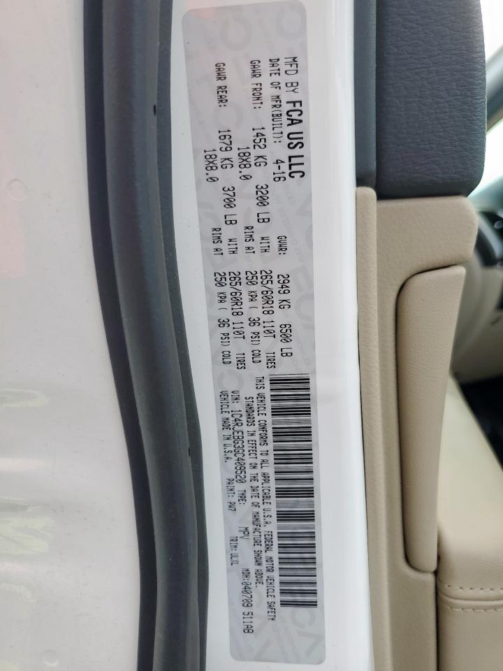 2016 Jeep Grand Cherokee Limited VIN: 1C4RJEBG3GC409520 Lot: 70678025