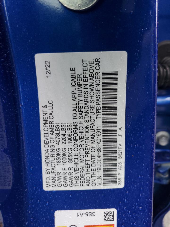 2023 Acura Integra A-Spec Tech VIN: 19UDE4H68PA016911 Lot: 81229945