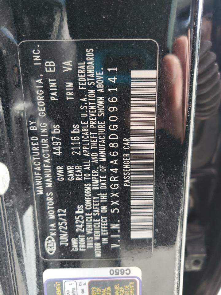 2013 Kia Optima Sx VIN: 5XXGR4A68DG096141 Lot: 80853115