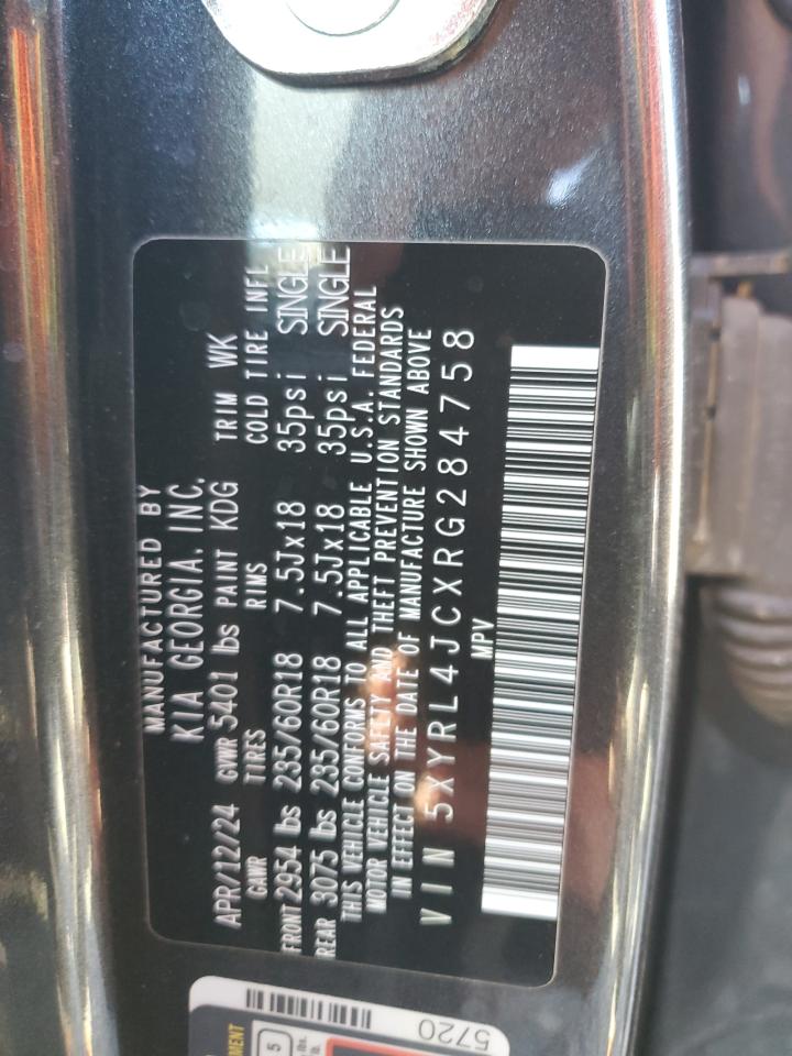 2024 Kia Sorento S VIN: 5XYRL4JCXRG284758 Lot: 84232815