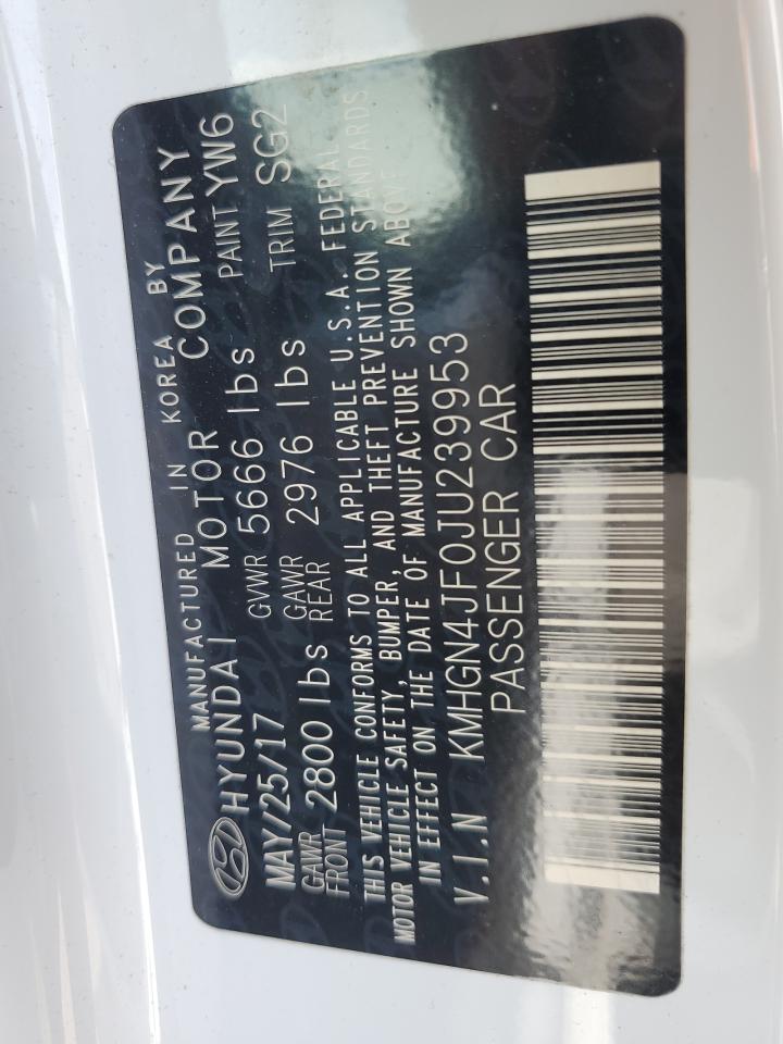 2018 Genesis G80 Ultimate VIN: KMHGN4JF0JU239953 Lot: 80779735