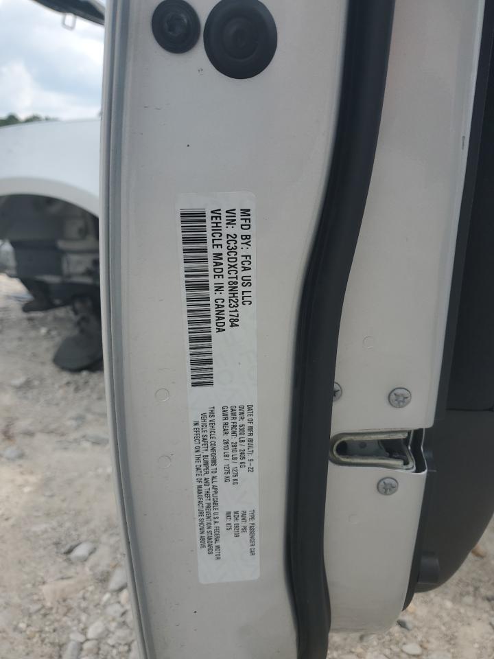 2022 Dodge Charger R/T VIN: 2C3CDXCT8NH231784 Lot: 80117995