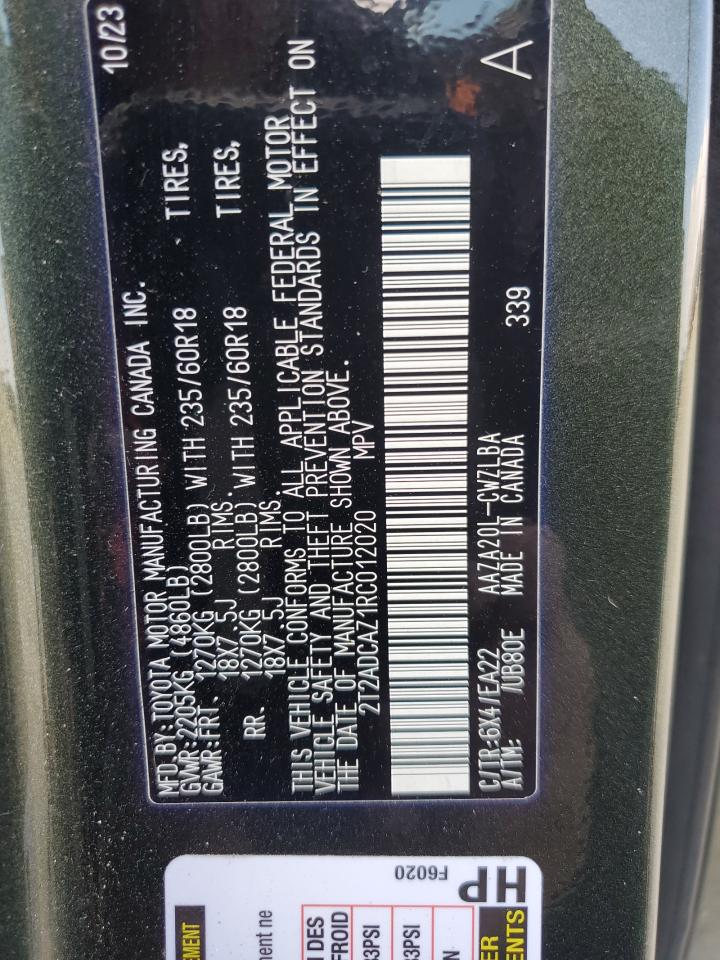 2024 Lexus Nx 250 Base VIN: 2T2ADCAZ1RC012020 Lot: 80516105