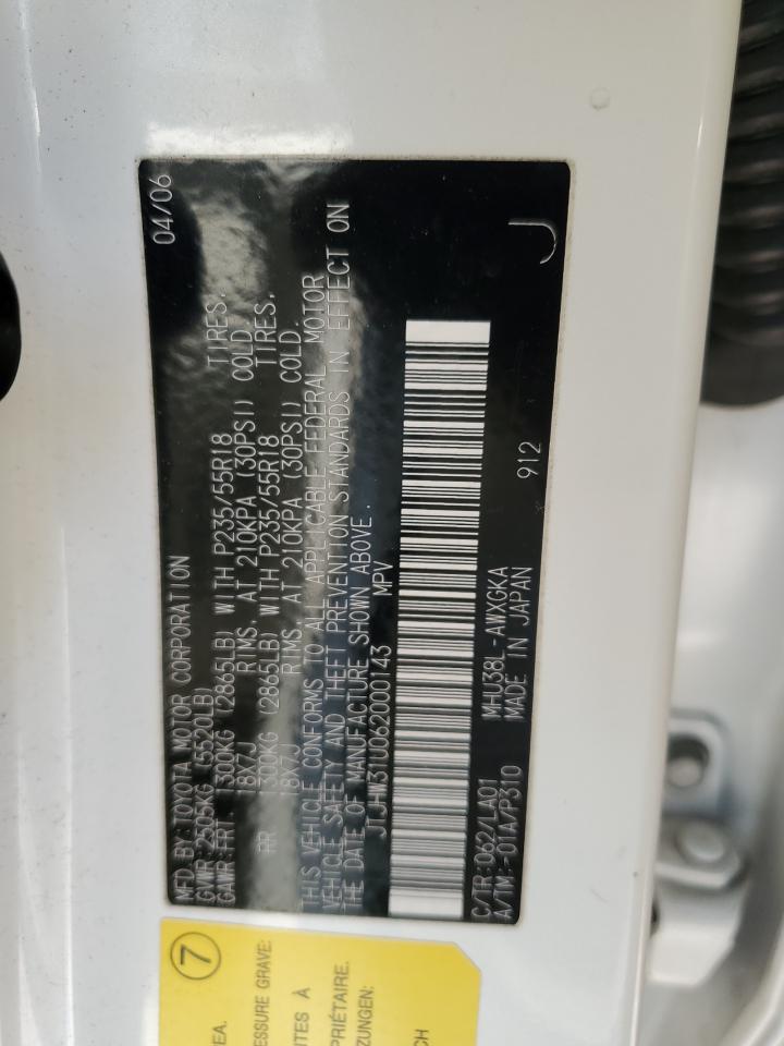 2006 Lexus Rx 400 VIN: JTJHW31U062000143 Lot: 81239425