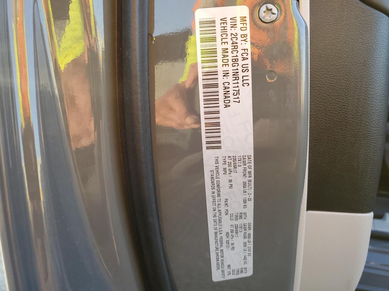 2022 Chrysler Pacifica Touring L VIN: 2C4RC1BG1NR117517 Lot: 81432095