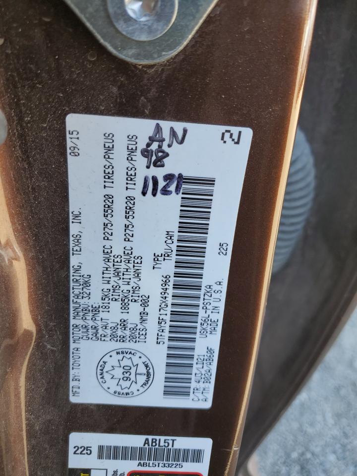 2016 Toyota Tundra Crewmax 1794 VIN: 5TFAY5F17GX494966 Lot: 81573425