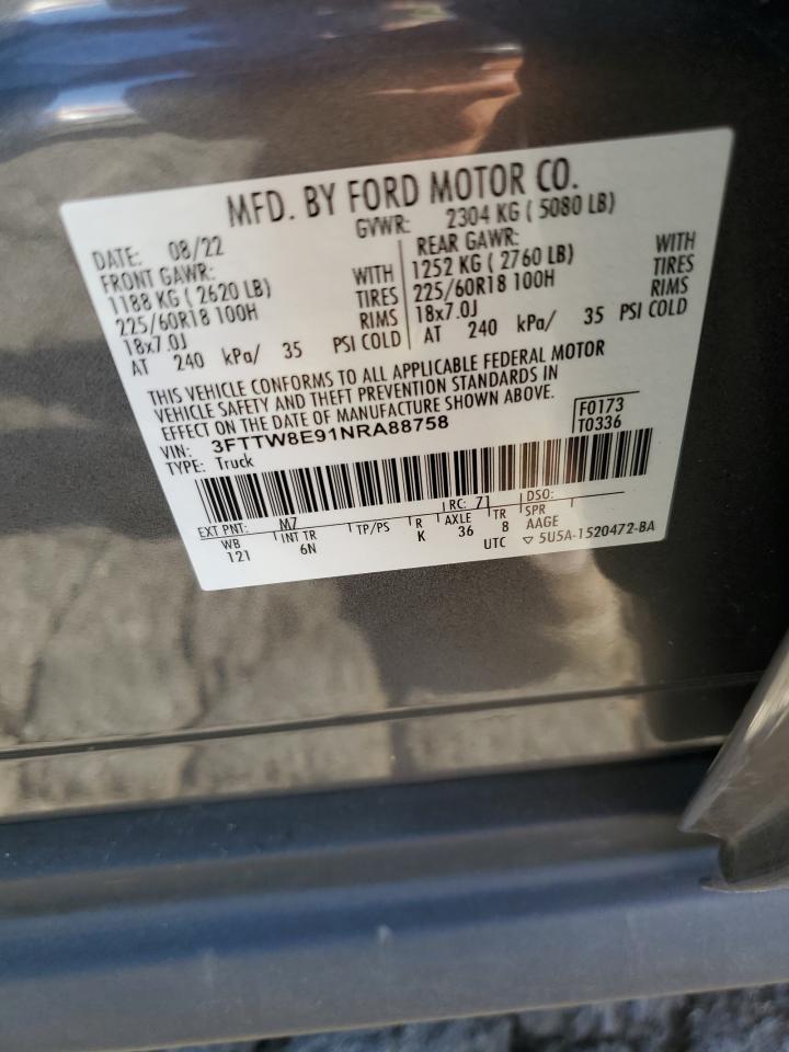 2022 Ford Maverick Xl VIN: 3FTTW8E91NRA88758 Lot: 71253365