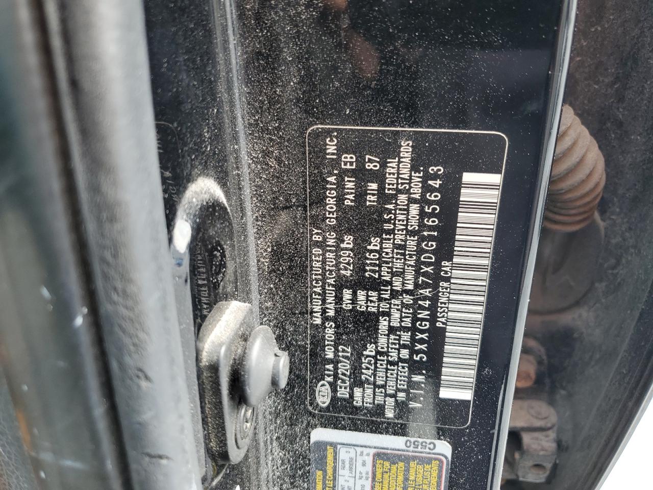 2013 Kia Optima Ex VIN: 5XXGN4A7XDG165643 Lot: 82026265