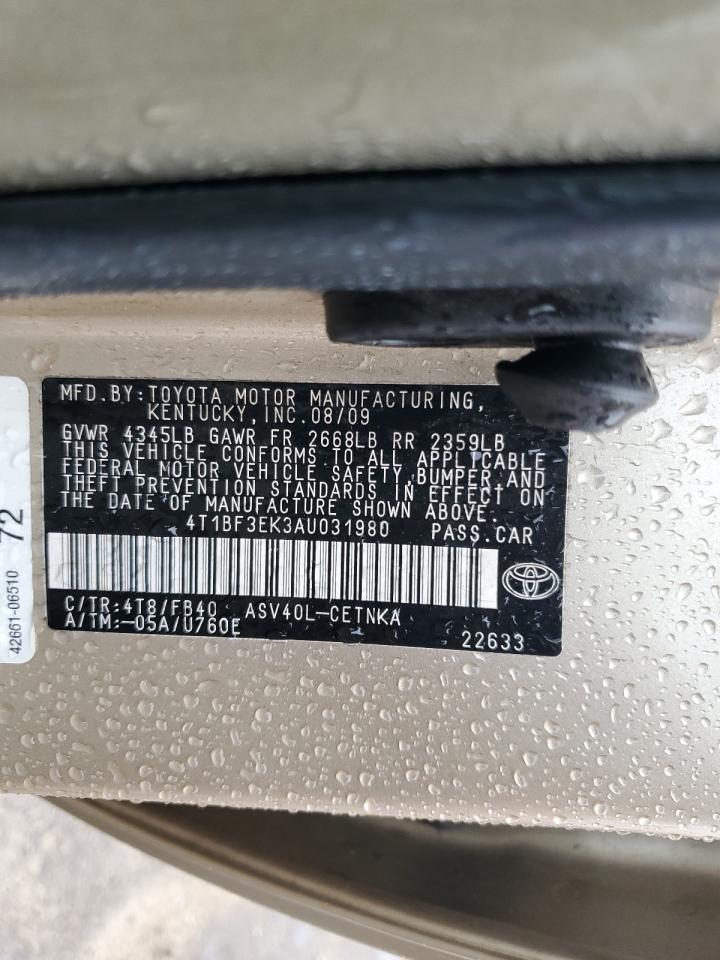 2010 Toyota Camry Base VIN: 4T1BF3EK3AU031980 Lot: 81825165