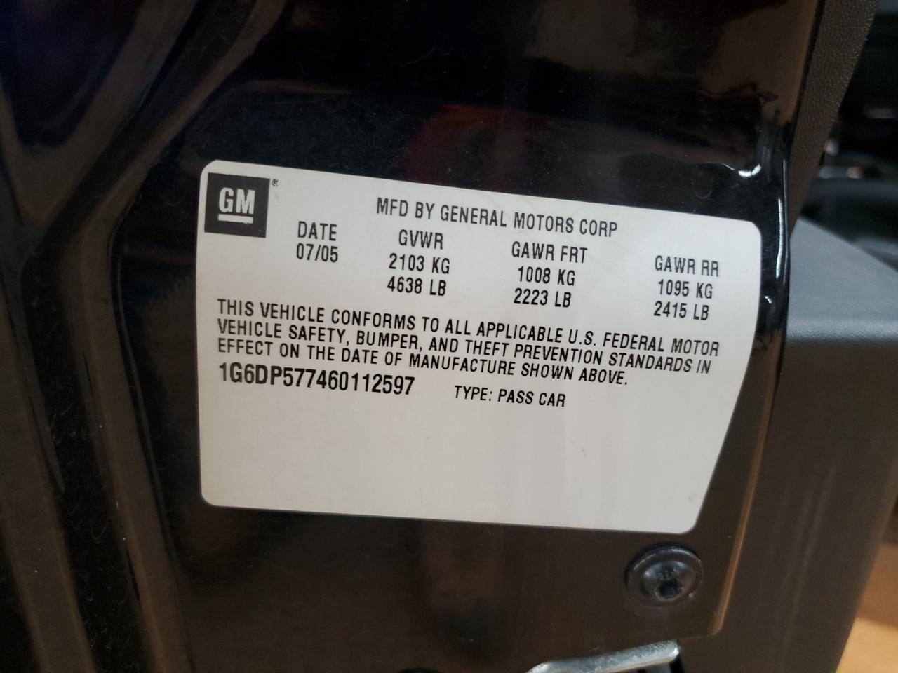 2006 Cadillac Cts Hi Feature V6 VIN: 1G6DP577460112597 Lot: 71231345