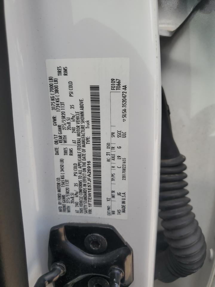 2018 Ford F150 Supercrew VIN: 1FTEW1E57JFA26916 Lot: 72082475