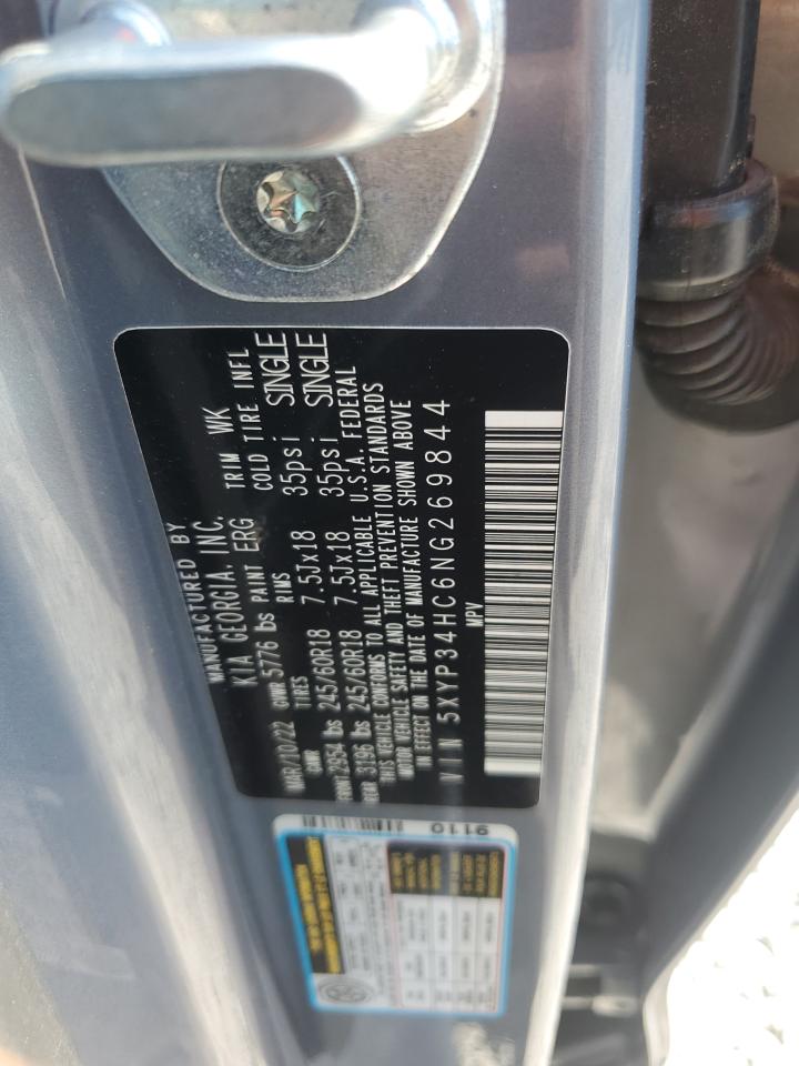 2022 Kia Telluride Ex VIN: 5XYP34HC6NG269844 Lot: 80749015