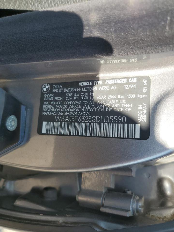 1995 BMW 740 I Automatic VIN: WBAGF6328SDH05590 Lot: 81392585