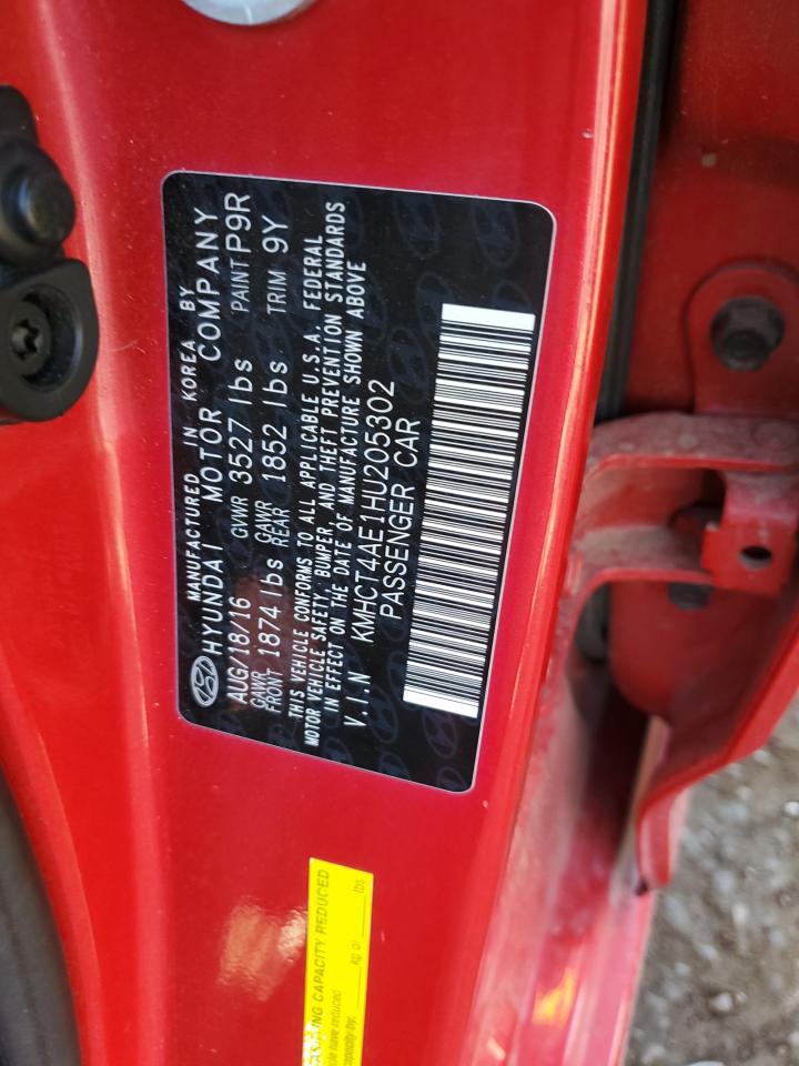 2017 Hyundai Accent Se VIN: KMHCT4AE1HU205302 Lot: 71880045