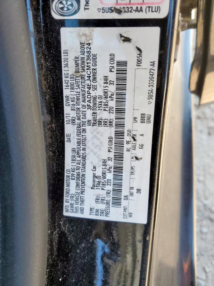 2012 Ford Fiesta Se VIN: 3FADP4EJ4CM136824 Lot: 84735865