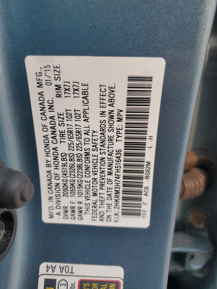 2015 Honda Cr-V Exl VIN: 2HKRM3H74FH516436 Lot: 71061865