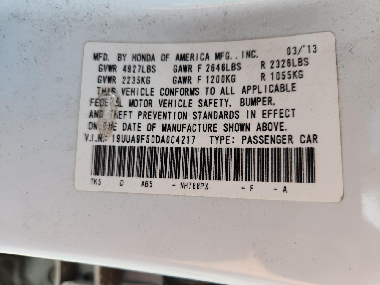 2013 Acura Tl Tech VIN: 19UUA9F50DA004217 Lot: 80328345