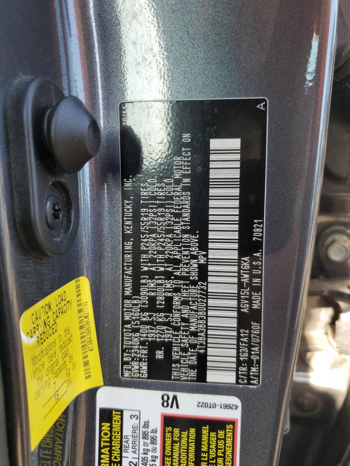 2011 Toyota Venza VIN: 4T3BA3BB3BU027732 Lot: 81865955